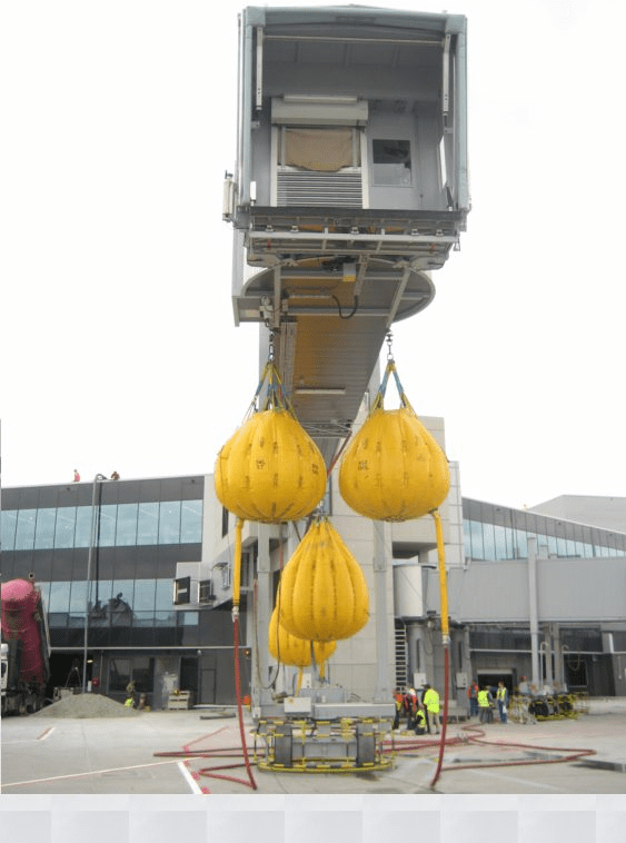 Water filled Proof Load Bags in use