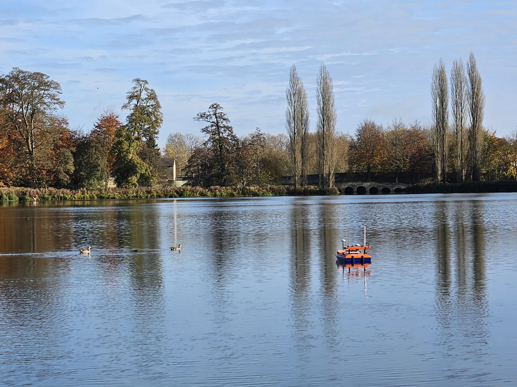 USV deployed in water