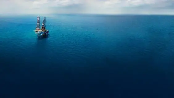 Offshore Oil and Gas platform operating in open sea