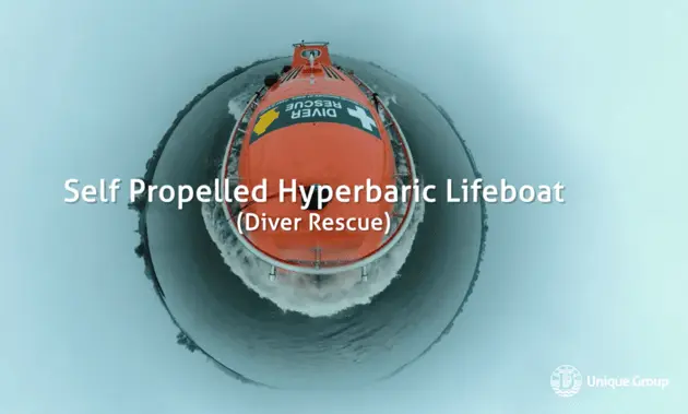 Self Propelled Hyperbaric Lifeboat (SPHL) in action