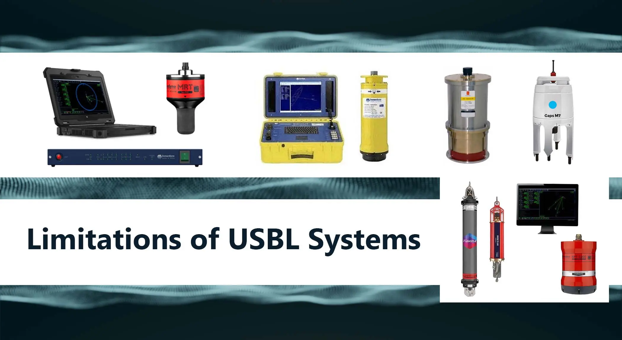 Collage of USBL positioning system components illustrating the limitations of USBL systems in offshore and subsea operations.