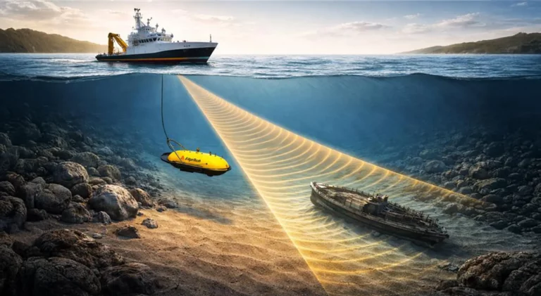 side scan sonar scanning shipwreck
