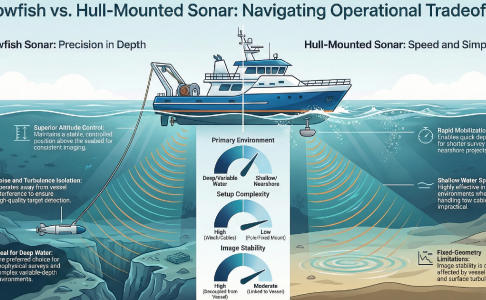 Towfish vs Hull-Mounted Side Scan Sonar Operational Tradeoffs
