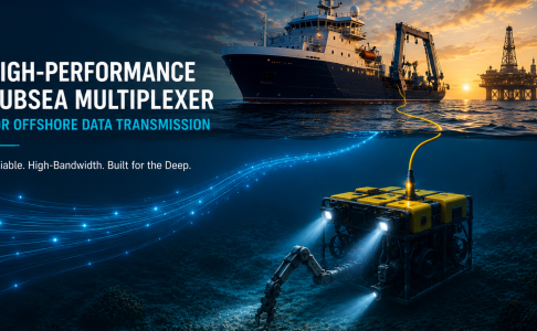 High-performance subsea communication system supporting offshore data transmission between vessel and ROV operations