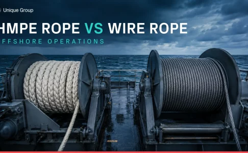 HMPE rope and steel wire rope compared for offshore lifting, mooring and winch operations