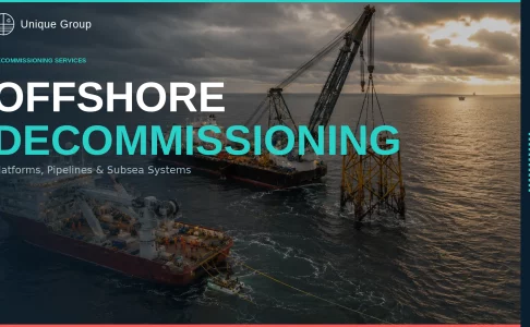 Offshore decommissioning services for platforms, pipelines and subsea systems using heavy-lift vessels and offshore support equipment.