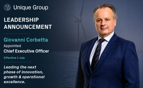 Leadership announcement image showing Giovanni Corbetta appointed Chief Executive Officer of Unique Group, effective 1 July 2026.